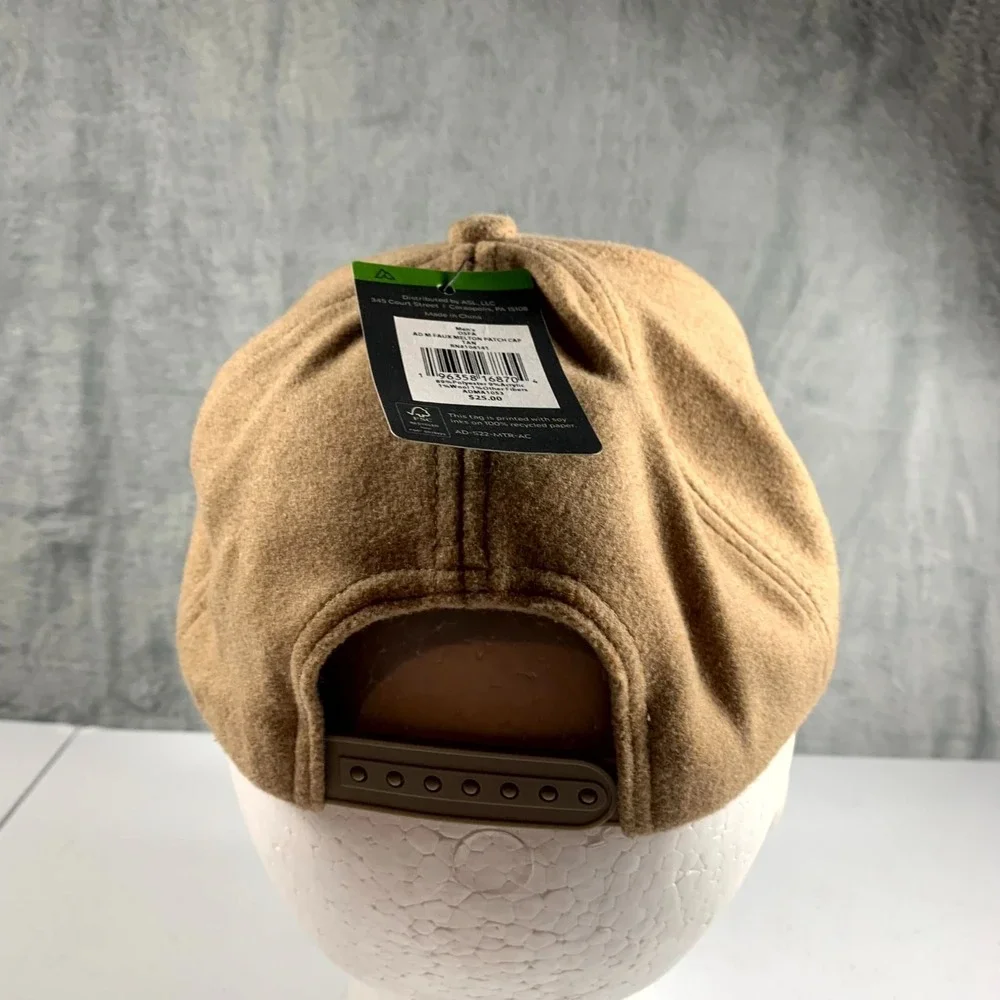 Alpine Design Faux Melton Mountain Patch Cap Men's‎ OS Tan Wool Snapback Hat
